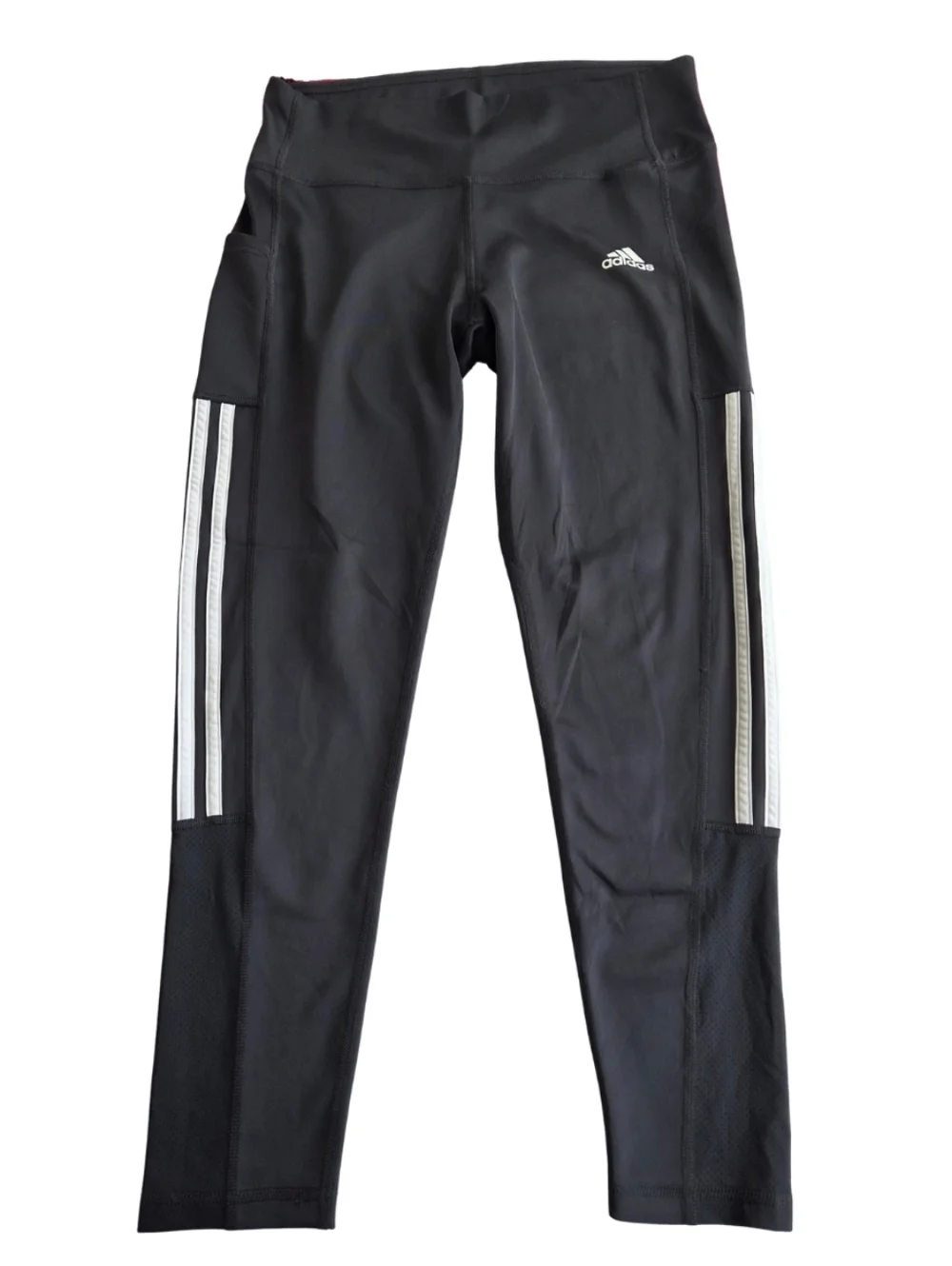 adidas Women's 3-Stripe Tight with Mesh Size L Gray - Picture 3 of 6